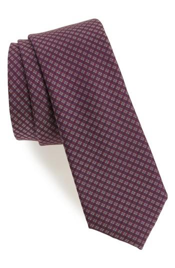 Men's Calibrate Microcheck Silk Tie, Size - Metallic