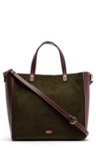 Frances Valentine Large Margaret Corduroy & Leather Tote - Green