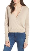 Women's Leith Rib Wrap Sweater, Size - Brown