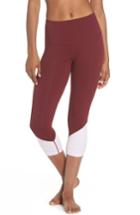 Women's Zella Sheer Drama Crop Leggings, Size - Red