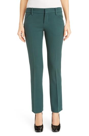 Women's Chloe Stretch Wool Straight Leg Pants Us / 36 Fr - Blue/green