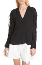 Women's 3.1 Phillip Lim Ruffle Sleeve Silk Blouse - Black