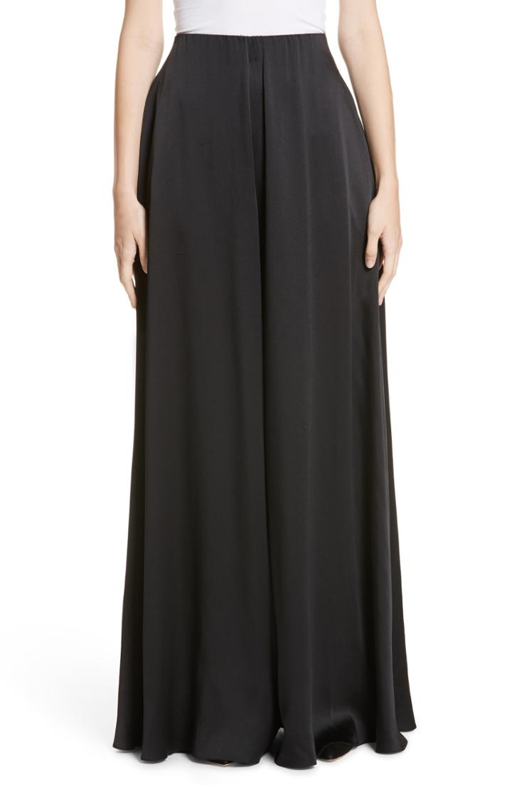 Women's Rosetta Getty Crepe Back Satin Palazzo Pants - Black