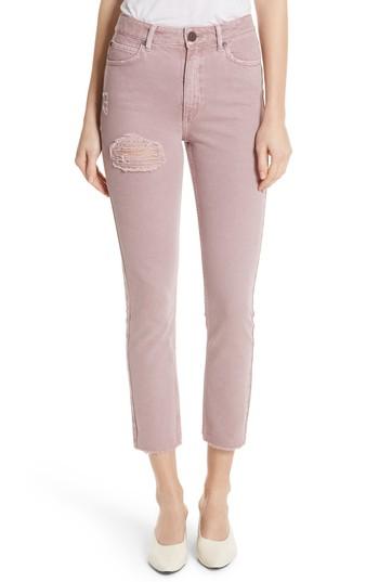 Women's Sandro Ripped Raw Edge Jeans Us / 36 Fr - Pink