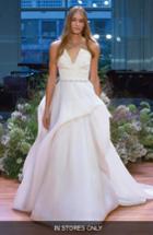 Women's Monique Lhuillier Emerson Strapless Notch Silk Gazar Ballgown, Size In Store Only - White