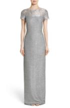 Women's St. John Evening Metallic Knit Gown