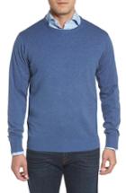 Men's Peter Millar Wool & Cotton Crewneck Sweater, Size - Blue