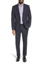 Men's Boss Ryan/win Extra Trim Fit Windowpane Wool Suit