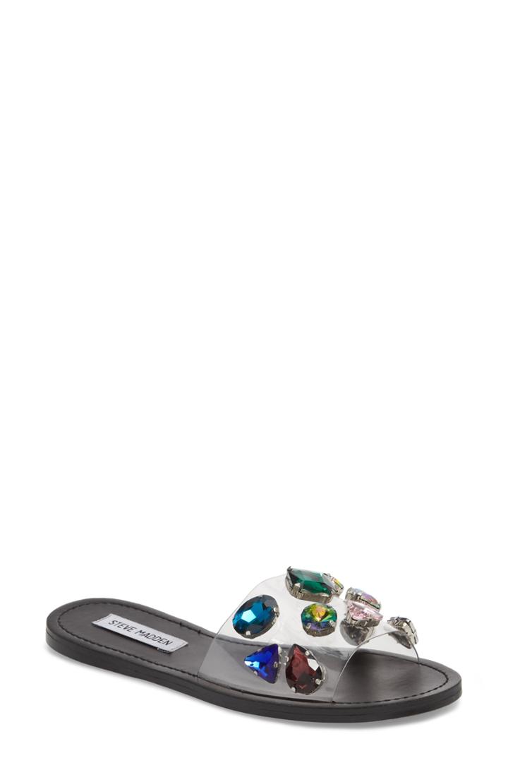 Women's Steve Madden Rosalyn Embellished Slide Sandal M - Black