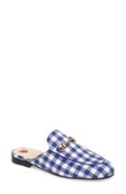Women's Gucci Princetown Gingham Loafer Mule .5us / 36.5eu - Blue