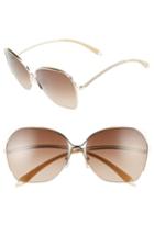 Women's Victoria Beckham Fine Wave 61mm Sunglasses - Gold/ White/ Chocolate