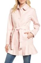 Women's Kate Spade New York Peplum Trim Rain Coat - Pink