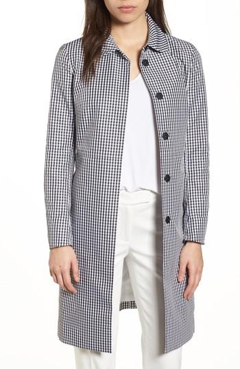 Women's Anne Klein New York Gingham Coat - Black