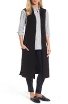 Women's Halogen Long Knit Vest, Size - Black