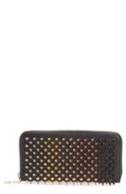 Women's Christian Louboutin Panettone Spiked Leather Wallet - Black