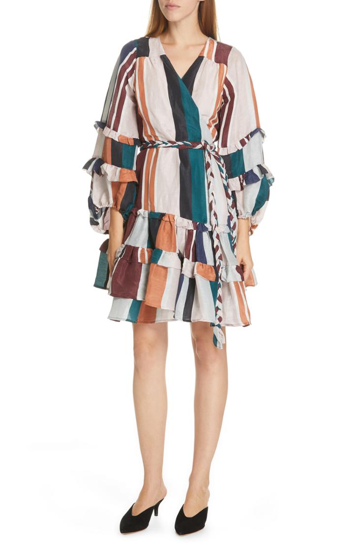 Women's Apiece Apart Zarza Ruffle Wrap Minidress