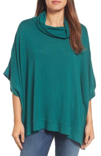 Women's Caslon Cowl Neck Poncho - Green