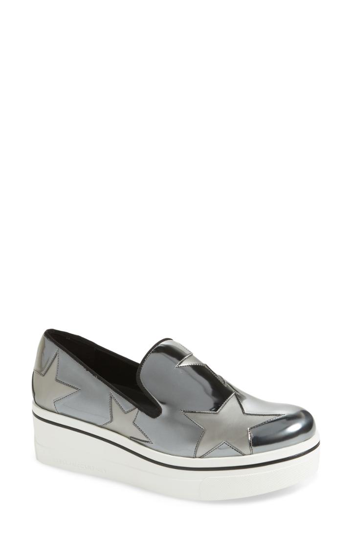 Women's Stella Mccartney Binx Stars Platform Sneaker Us / 39eu - Metallic