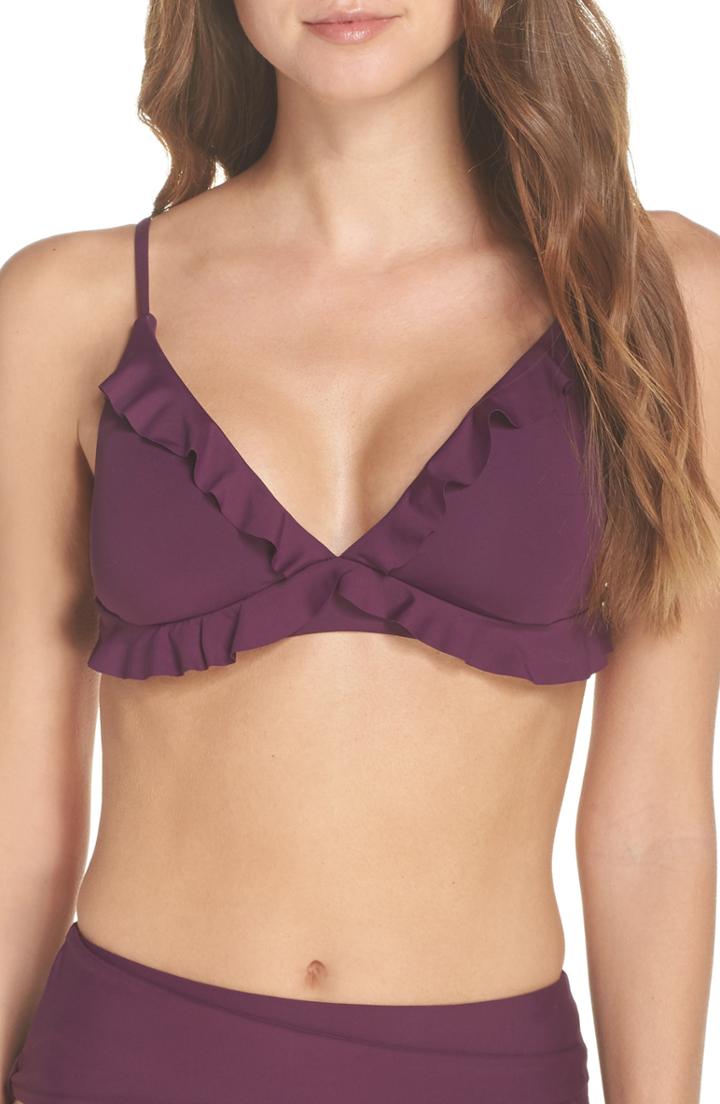 Women's Beccca Socialite Ruffle Bikini Top - Burgundy