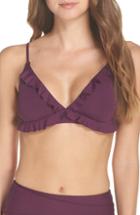 Women's Beccca Socialite Ruffle Bikini Top - Burgundy