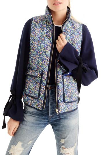 Women's J.crew Liberty Catesby Floral Excursion Vest, Size - Blue