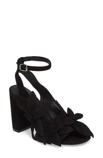 Women's Jeffrey Campbell Lonicera Flower Sandal .5 M - Black