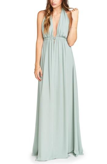 Women's Show Me Your Mumu Luna Halter Gown, Size - Green