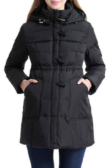 Women's Kimi And Kai 'marlo' Water Resistant Down Maternity Parka - Black
