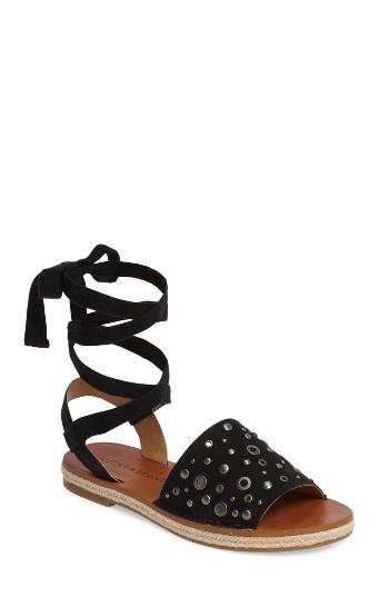 Women's Lucky Brand Daytah Ankle Tie Sandal .5 M - Black