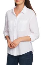 Women's 1.state Patch Pocket Gauze Top, Size - White