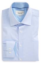 Men's Ted Baker London 'oncore' Trim Fit Micro Stripe Dress Shirt 34/35 - Blue