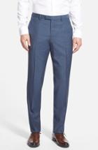 Men's Boss 'sharp' Flat Front Wool Trousers R - Blue