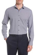 Men's Nordstrom Men's Shop Tech-smart Trim Fit Herringbone Dress Shirt 32/33 - Blue