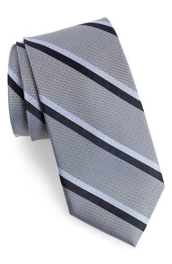 Men's Calibrate Miranda Stripe Silk Tie, Size - Blue