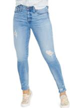 Women's Madewell 9-inch Destructed Hem High Waist Skinny Jeans - Blue