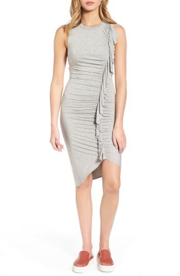 Women's Soprano Asymmetrical Ruffle Body-con Dress - Grey