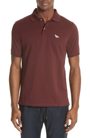 Men's Paul Smith Bat Crest Polo - Burgundy