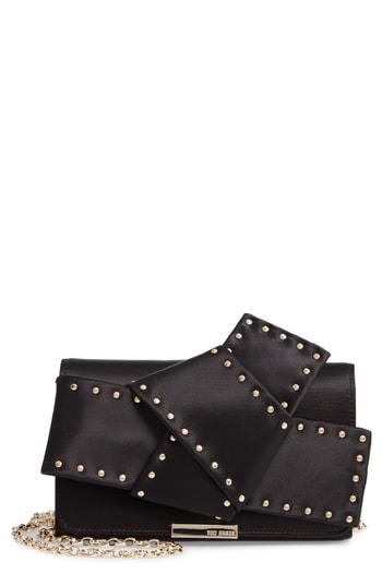 Ted Baker London Giant Knot Satin Clutch - Black