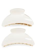 Ella Shea 2-pack Large Metal Detail Claw Clips, Size - White