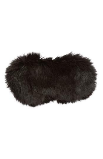 Nordstrom Faux Fur Eye Mask - Black
