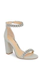 Women's Jewel By Badgley Mischka Mayra Embellished Ankle Strap Sandal M - Metallic