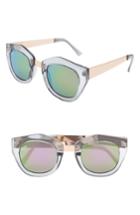 Women's Nem Envy 45mm Angular Sunglasses - Clear Sky Blue W Green Tint