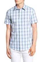 Men's Ben Sherman Mod Fit Ombre Plaid Shirt - Blue
