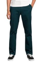 Men's Rvca 'the Week-end' Slim Straight Leg Stretch Twill Chinos - Green (online Only)