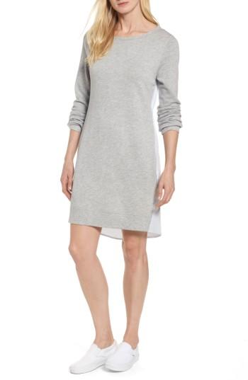 Women's Caslon Woven Back Sweatshirt Dress