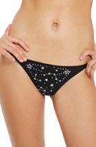 Women's Topshop Tanga Cosmic Bikini Bottoms Us (fits Like 0) - Black