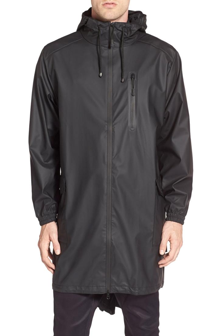 Men's Rains Waterproof Parka Coat /small - Black