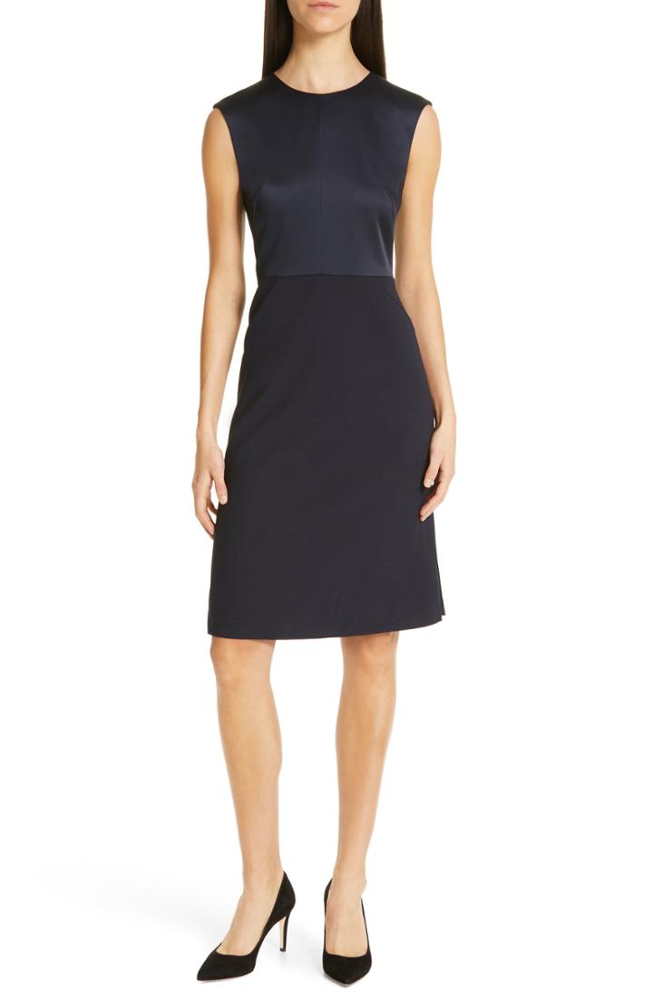 Women's Boss Dikasana Sleeveless Sheath Dress - Blue