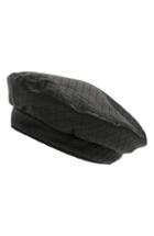 Women's Leith Quilted Faux Leather Beret - Black