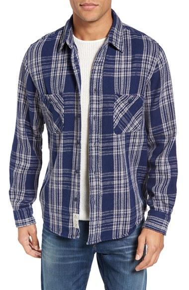 Men's Schott Nyc Plaid Flannel Shirt - Blue
